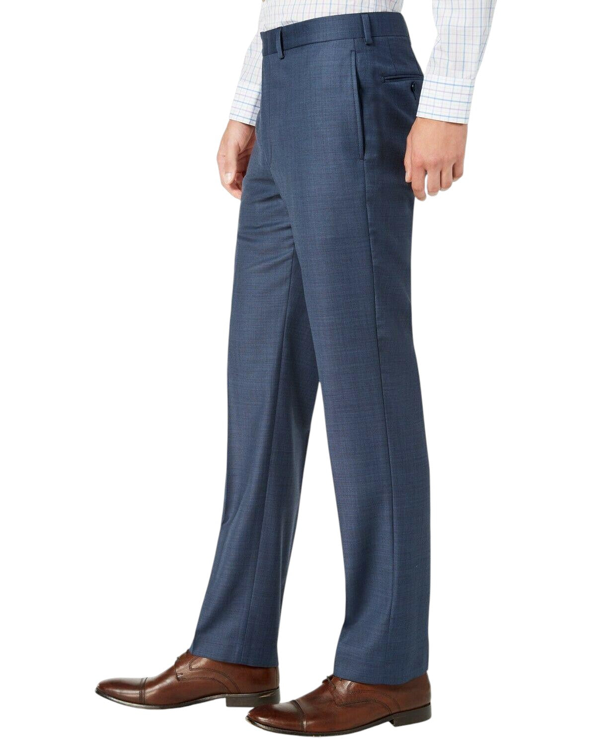 Calvin Klein Mens Slim fit Wool Dress Pants 32 / 30 Blue Solid