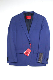 Hugo Boss Mens Slim fit Suit Jacket Blazer 44 L Navy Blue Solid Stretch