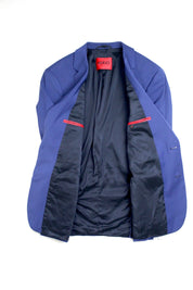 Hugo Boss Mens Slim fit Suit Jacket Blazer 38 R Blue Solid Stretch