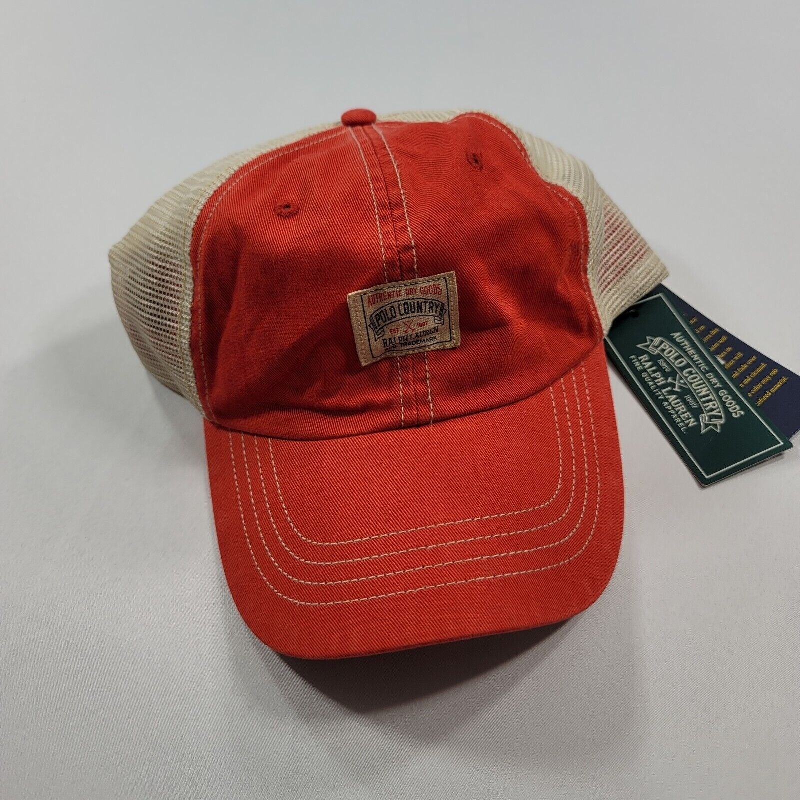 Polo Ralph Lauren Mens Cotton Twill Classic Sport Trucker Hat Orange One Size