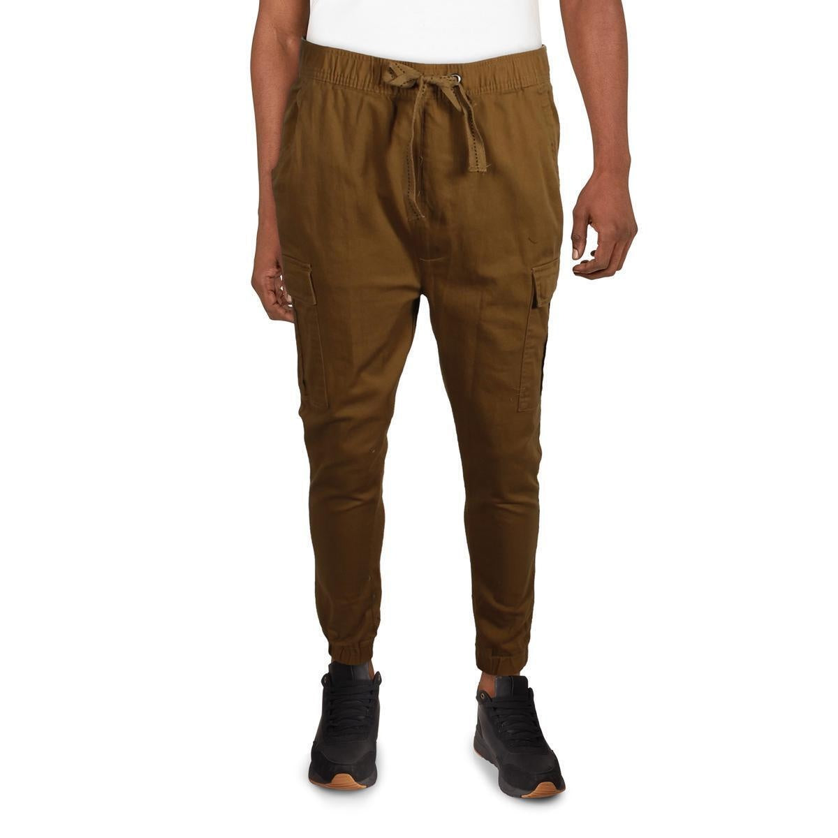 Galaxy By Harvic Men Regular fit Cargo Pants XL / 30 Brown Solid