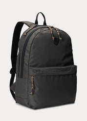 Polo Ralph Lauren Grey Logo Patch Signature Canvas Backpack Grey