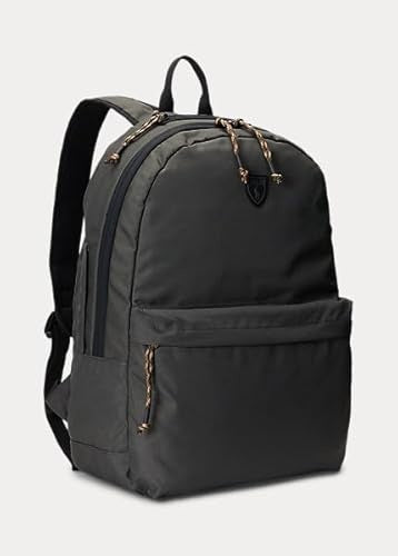 Polo Ralph Lauren Grey Logo Patch Signature Canvas Backpack Grey