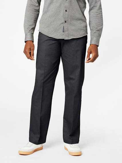 Dockers Mens Classic Fit Khaki Lux Cotton Stretch Pants Heather Grey 38 X 30