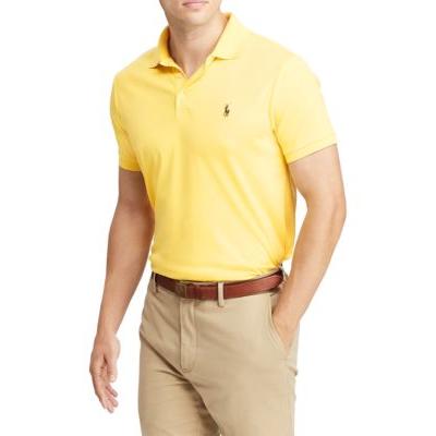 Polo Ralph Lauren Men's Classic Fit Mesh Short Sleeve Polo Shirt Yellow 2XL