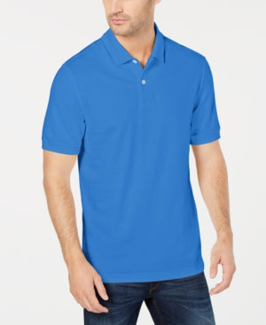Club Room Mens Performance Short Sleeve Polo Shirt Palace Blue Small