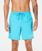 Calvin Klein Mens Regular fit Swim Trunks Swimwear 7 Inseam Large Blue Solid