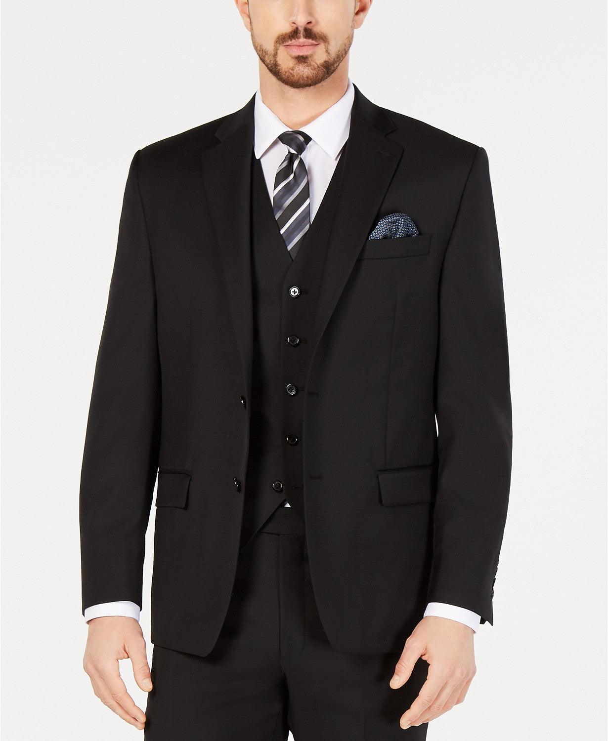 Lauren Ralph Lauren Mens Classic fit Suit Jacket Blazer 43 R Black Solid