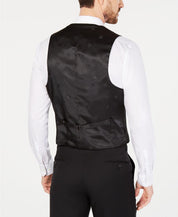 Lauren Ralph Lauren Mens Classic fit Button-Up Suit Vest Large Black Stretch