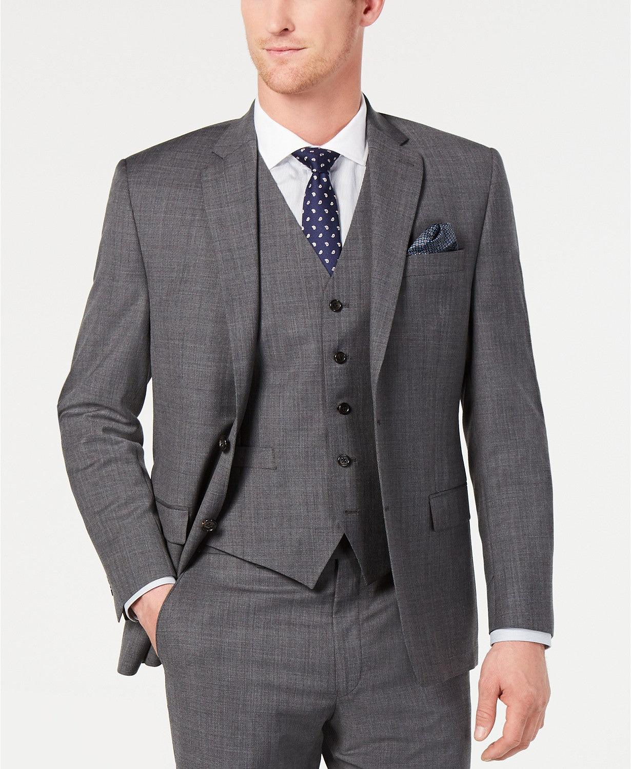 Lauren Ralph Lauren Mens Classic fit Suit Jacket Blazer 42 L Grey Solid Stretch