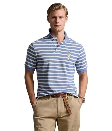 Polo Ralph Lauren Mens Custom Slim Fit Polo Bea Latic Blue Heather XL