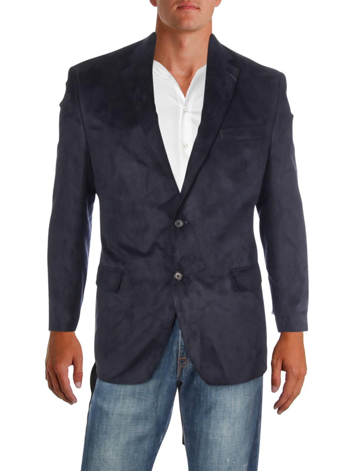 Lauren Ralph Lauren Mens Classic-Fit Faux-Suede Blue Blazer 41R