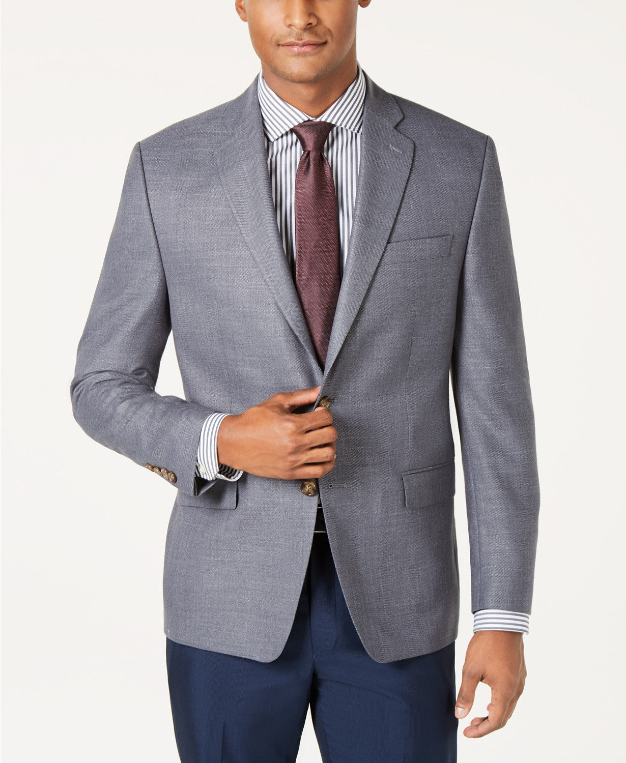 Lauren Ralph Lauren Men's Classic-Fit Neat UltraFlex Sport Coat 46L Grey