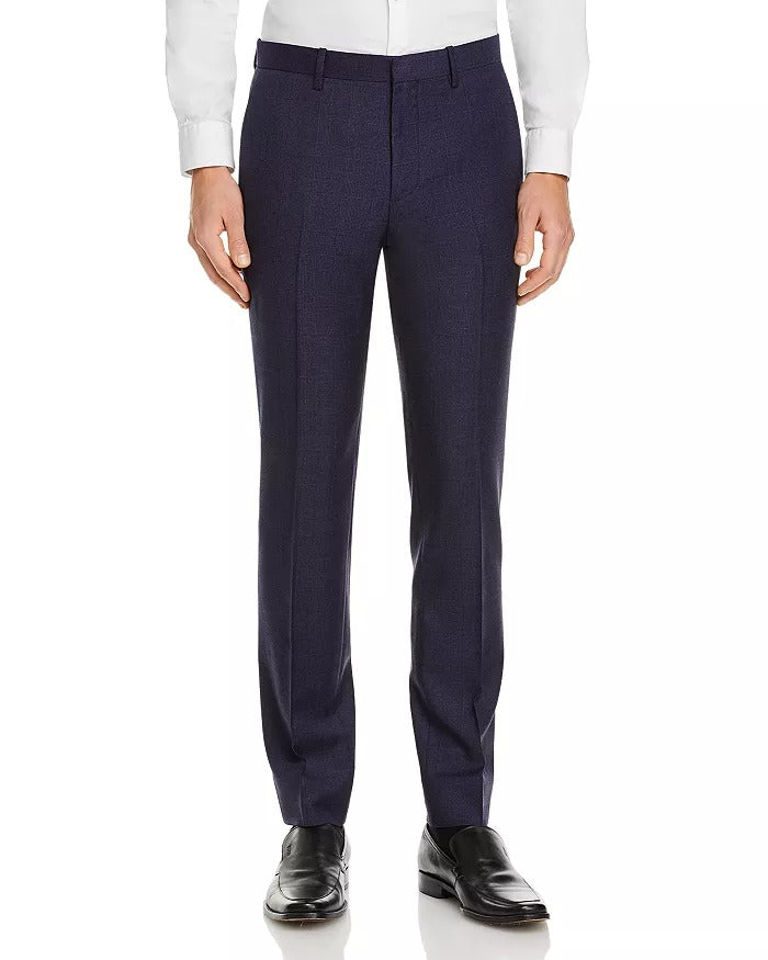 Theory Mens Mayer Tonal Plaid Slim Fit Suit Dress Pants Size 31 Navy Blue Wool
