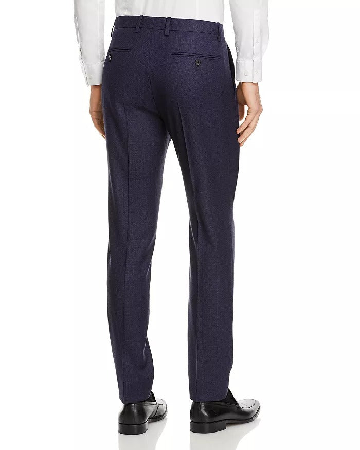 Theory Men's Mayer Tonal Plaid Slim Fit Suit Dress Pants Size 29 Navy Blue Wool