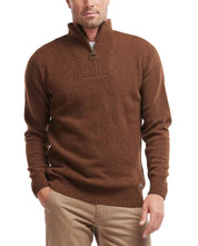 Barbour Men Classic fit Mock Neck Quarter zip Sweater Large Brown Solid