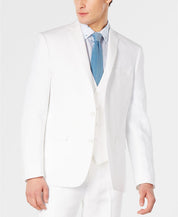 Bar Iii Mens Slim fit Sport Coat Blazer 40 R White Solid Stretch