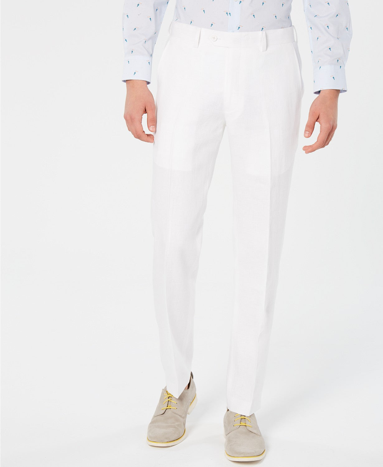 Bar Iii Mens Slim fit Dress Pants 32 / 34 White Solid