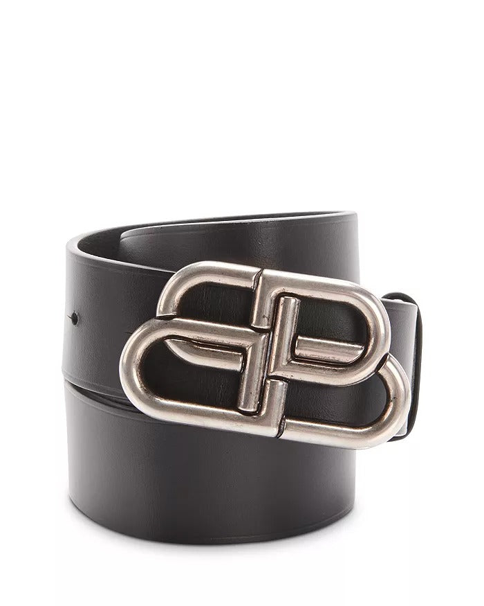 Balenciaga Men's BB Large Belt Size 80 / 32 Black Made in Italy
