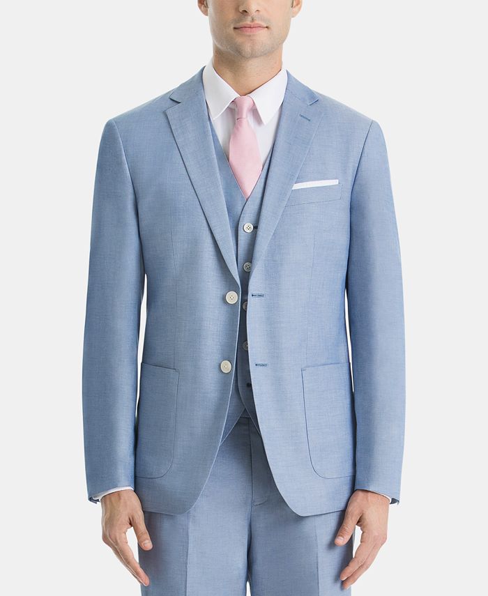 LAUREN RALPH LAUREN Men's UltraFlex Classic-Fit Chambray Sport Coat Blue 36R