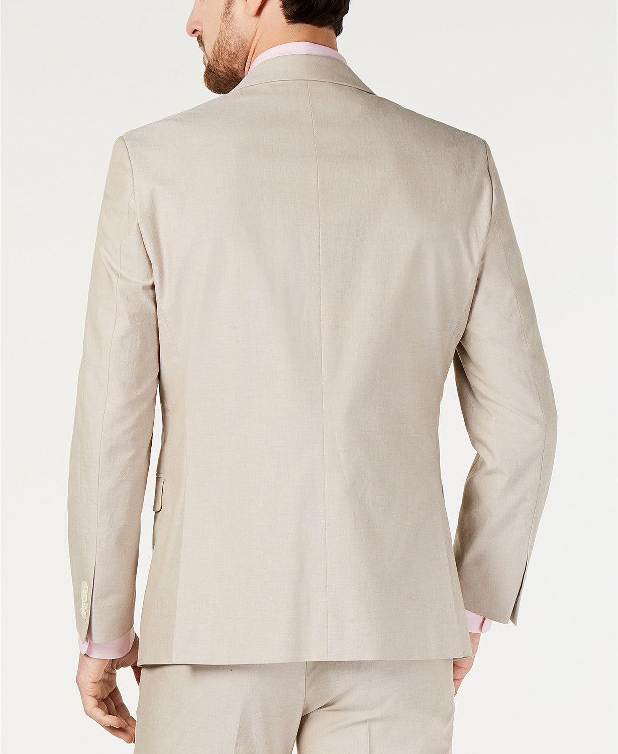Tommy Hilfiger Mens Modern Fit TH Flex Stretch Tan Beige Suit Jacket  36R