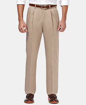Haggar Mens Classic Fit Premium Front Dress Pants Beige 36 x 34