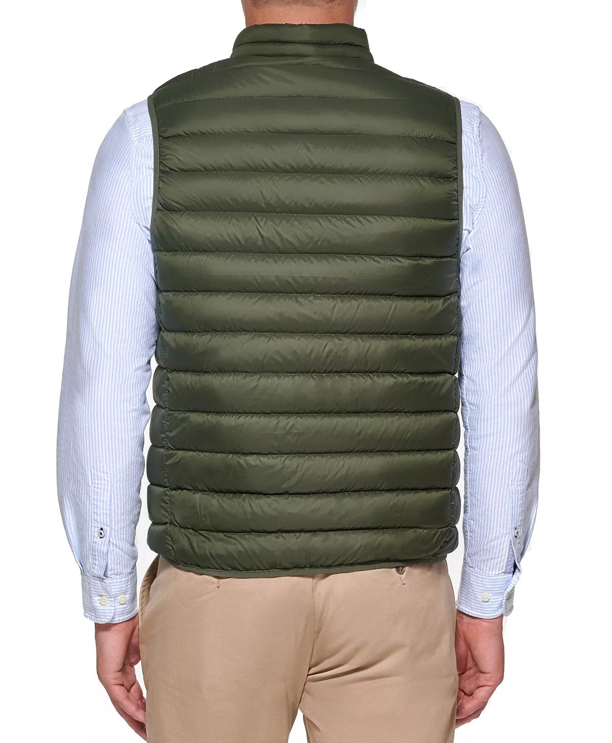Club Room Mens Puffer Down Packable Olive Green Vest Small