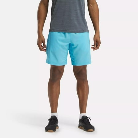 Reebok Mens Regular fit Athletic Shorts Small Blue Solid Moisture Wicking