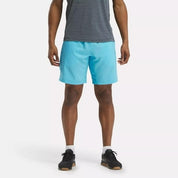 Reebok Mens Regular fit Drawstring Shorts XL / 9 Blue Solid Moisture Wicking
