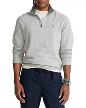 Polo Ralph Lauren Luxury Jersey Quarter Zip Pullover Sweater XXL 2XL Light Grey