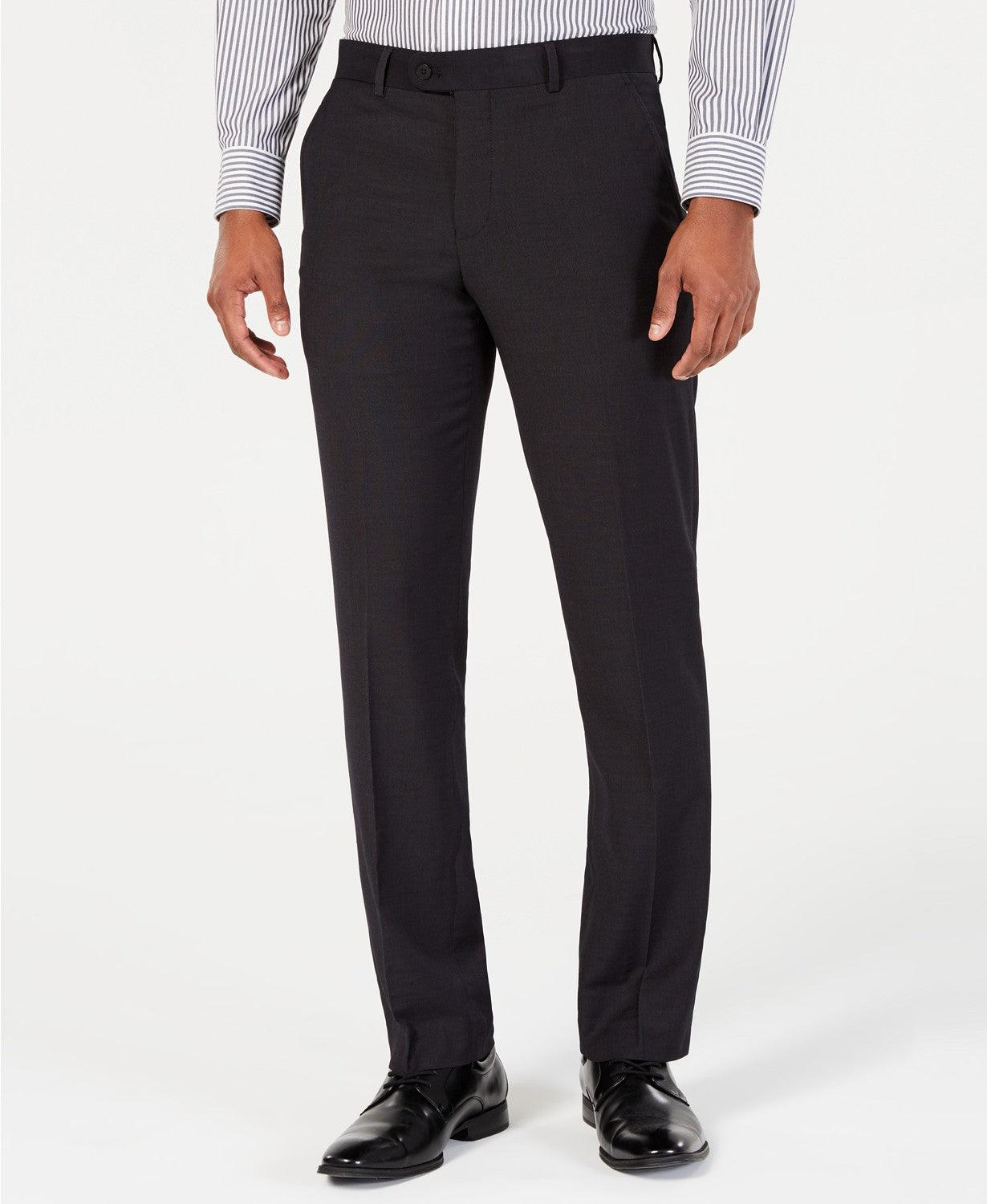 Perry Ellis Portfolio Mens Slim fit Dress Pants 32 / 30 Black Solid