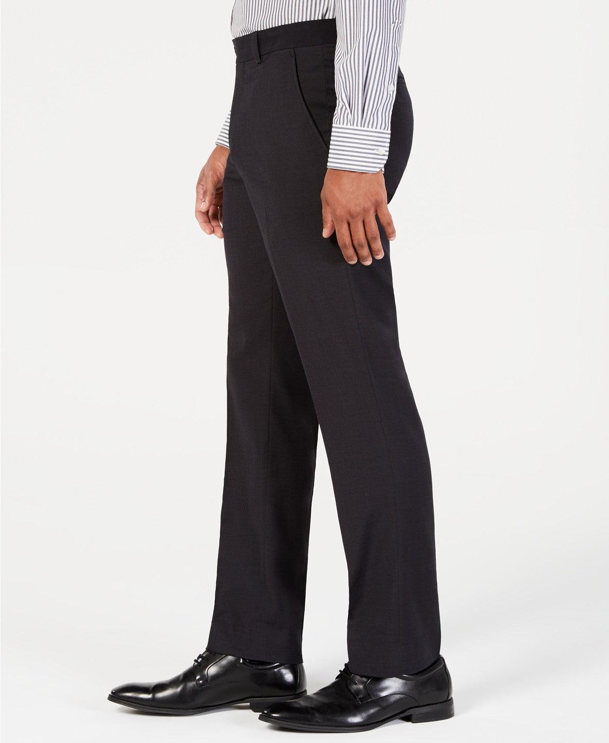 Perry Ellis Mens Slim fit Dress Pants 32 / 30 Black Solid Stretch