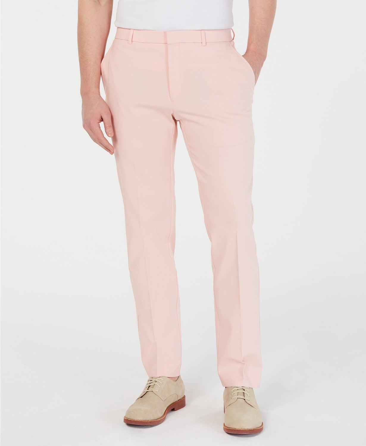 Tommy Hilfiger Mens Modern fit Dress Pants 36 / 29 Pink Solid
