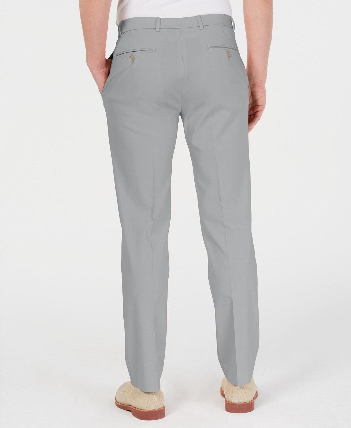 Tommy Hilfiger Mens Modern-Fit Flex Stretch Performance Pants 40 / 34 Light Grey