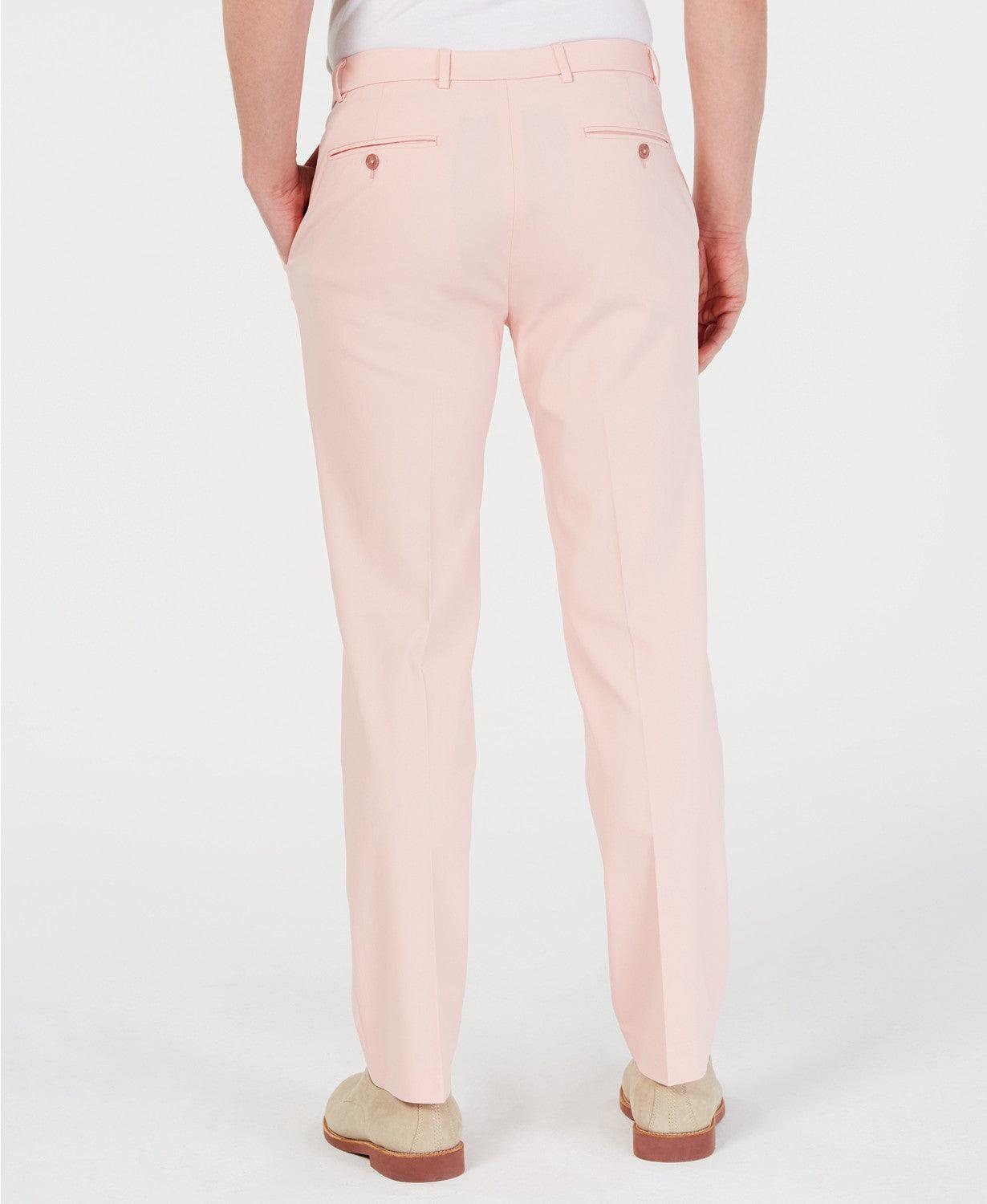 Tommy Hilfiger Mens Modern fit Dress Pants 36 / 29 Pink Solid