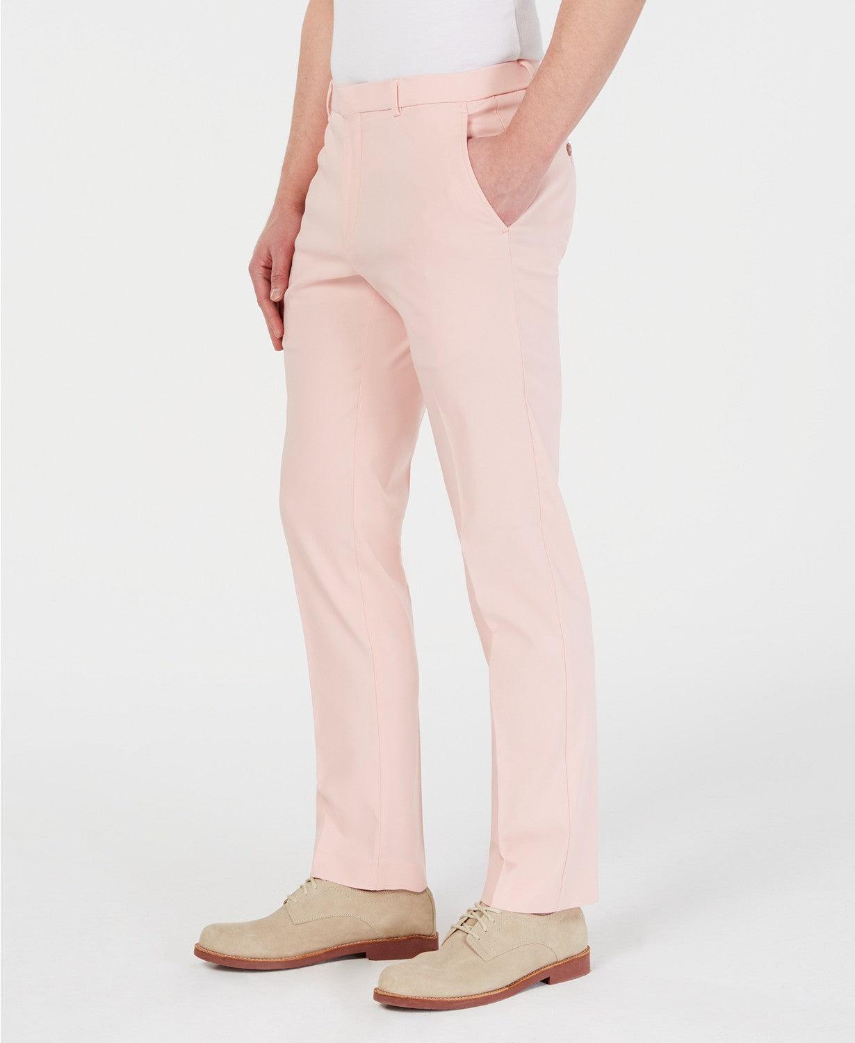 Tommy Hilfiger Mens Modern fit Dress Pants 36 / 29 Pink Solid