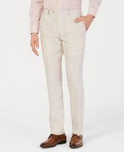 Bar III Men's Slim Fit Linen Chambray Dress Pants Beige 36 x 30