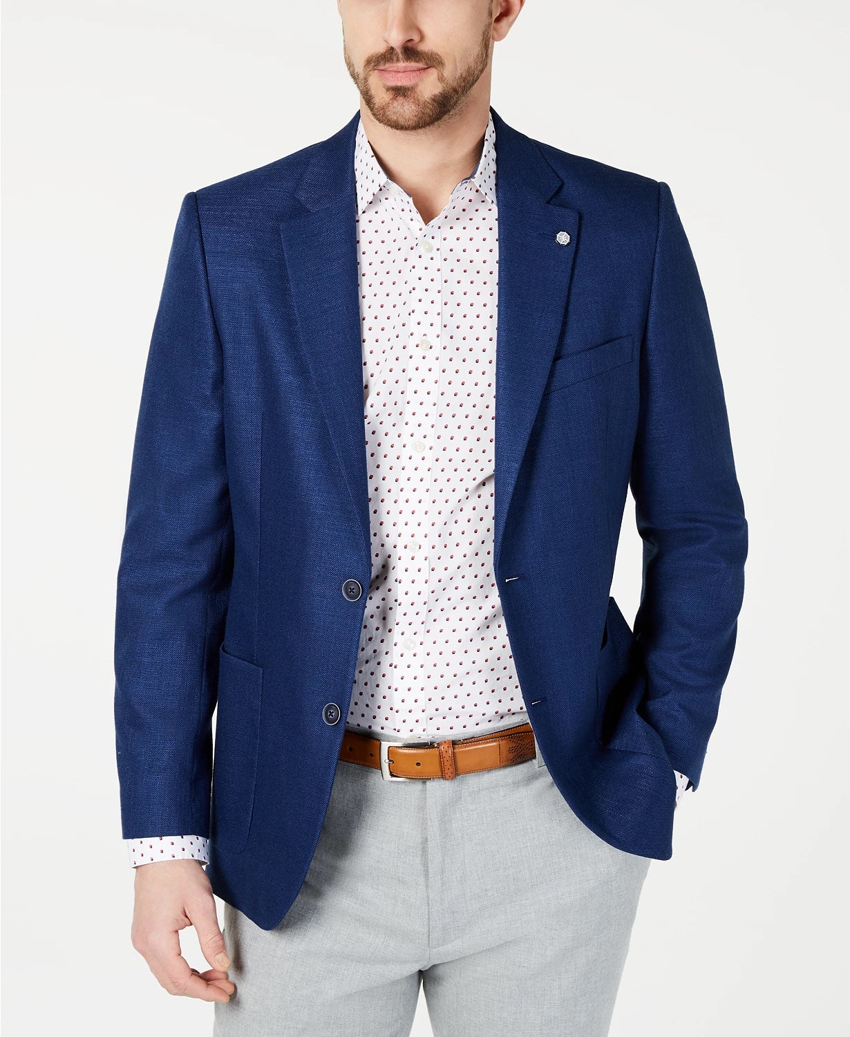 Nautica Mens Modern fit Sport Coat Blazer 38 R Navy Blue Solid Stretch