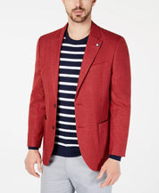 Nautica Mens Modern fit Sport Coat Blazer 38 R Red Solid Stretch