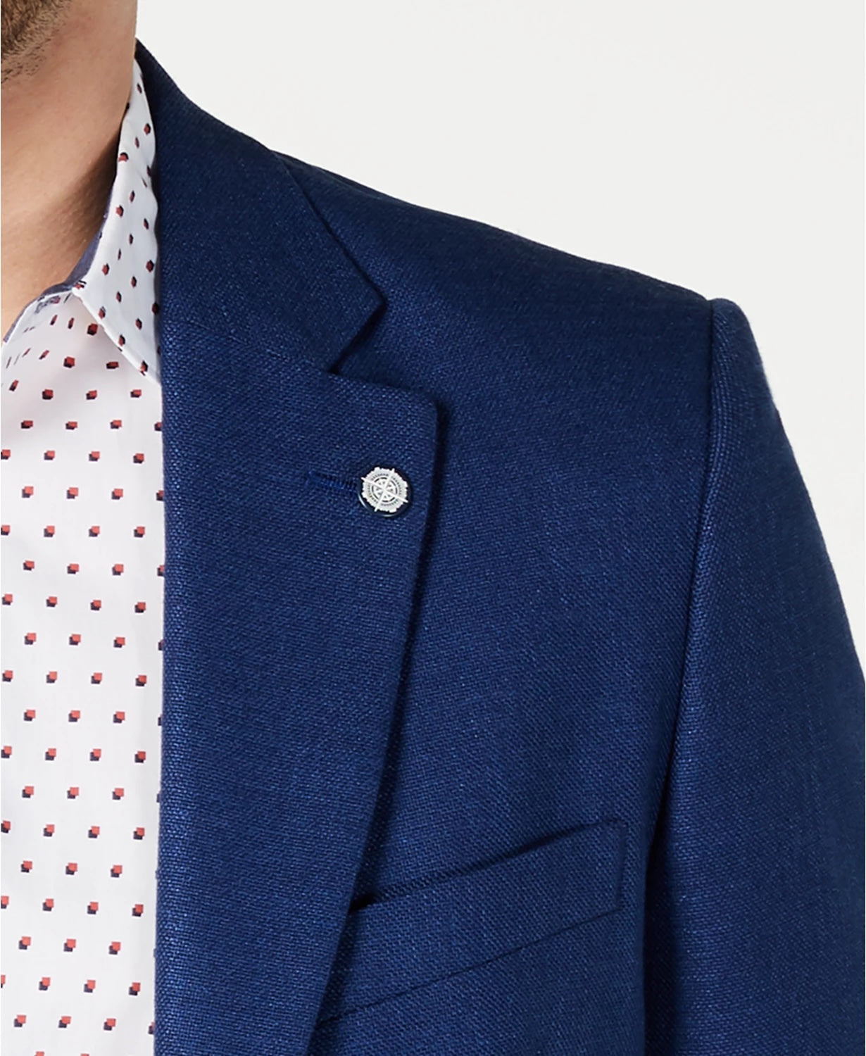 Nautica Mens Modern fit Sport Coat Blazer 38 S Navy Blue Solid Stretch