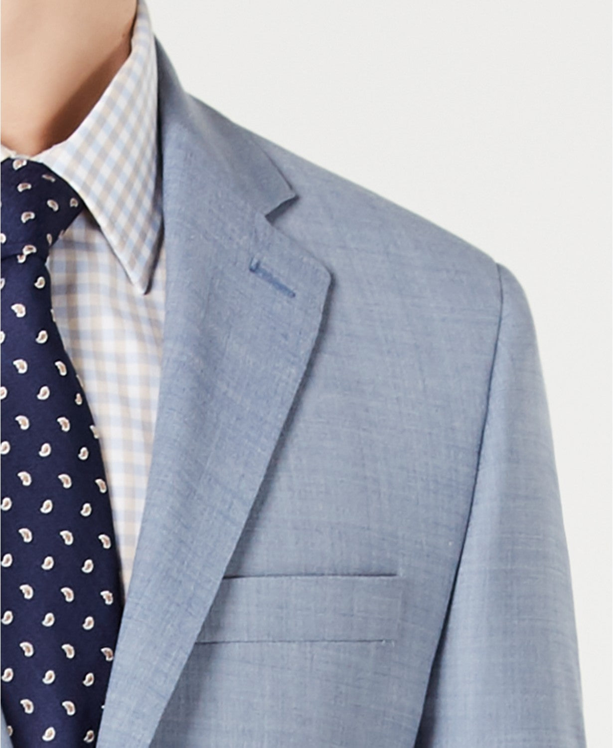 Calvin Klein Men's Suit 42S / 34 X 32 X-Fit Skinny-Fit Light Blue Sharkskin