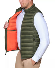 Club Room Mens Packable Full Zip Vest Olive Small