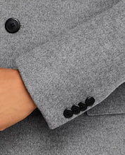 Hugo Boss Mens Migor Slim Fit Top Coat Overcoat 42R Grey Wool