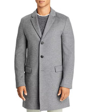 Hugo Boss Mens Migor Slim Fit Top Coat Overcoat 42R Grey Wool