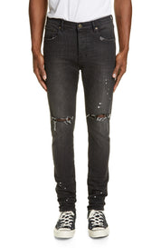 Purple Brand Mens Slim Fit Jeans 28 x 32 Black