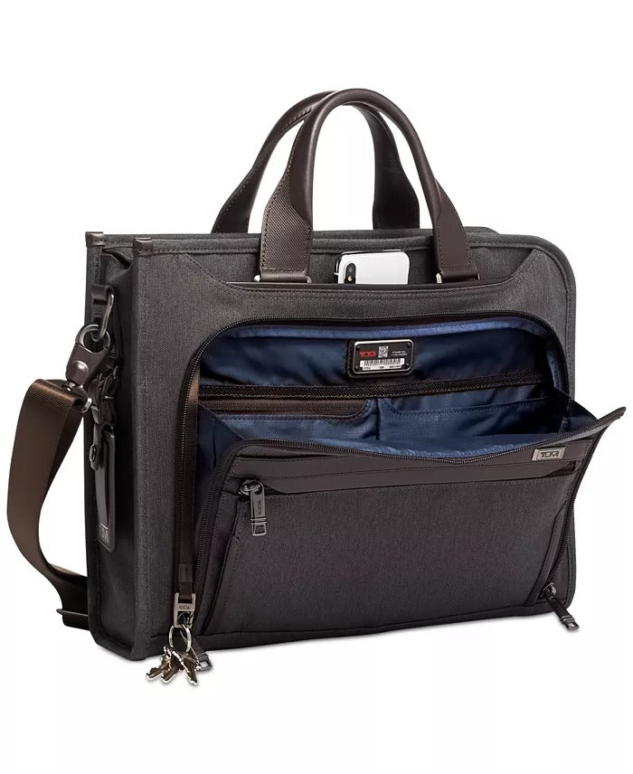 Tumi Men's Slim Deluxe Portfolio Bag Grey