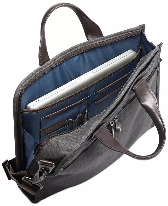 Tumi Men's Slim Deluxe Portfolio Bag Grey