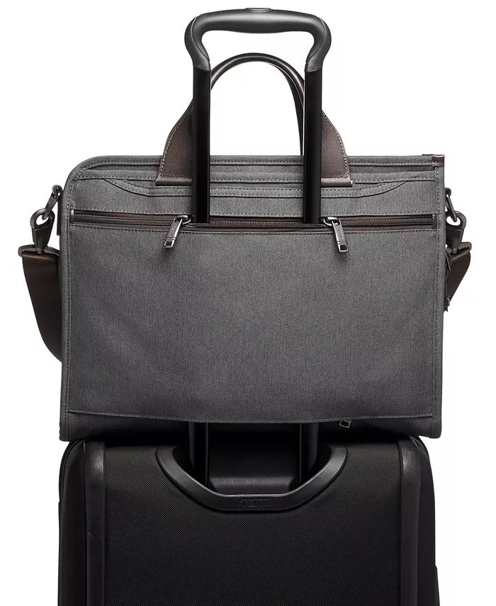 Tumi Men's Slim Deluxe Portfolio Bag Grey