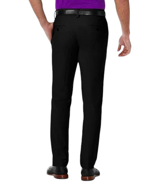 Haggar Mens Slim fit Dress Pants 34 / 29 Black Solid