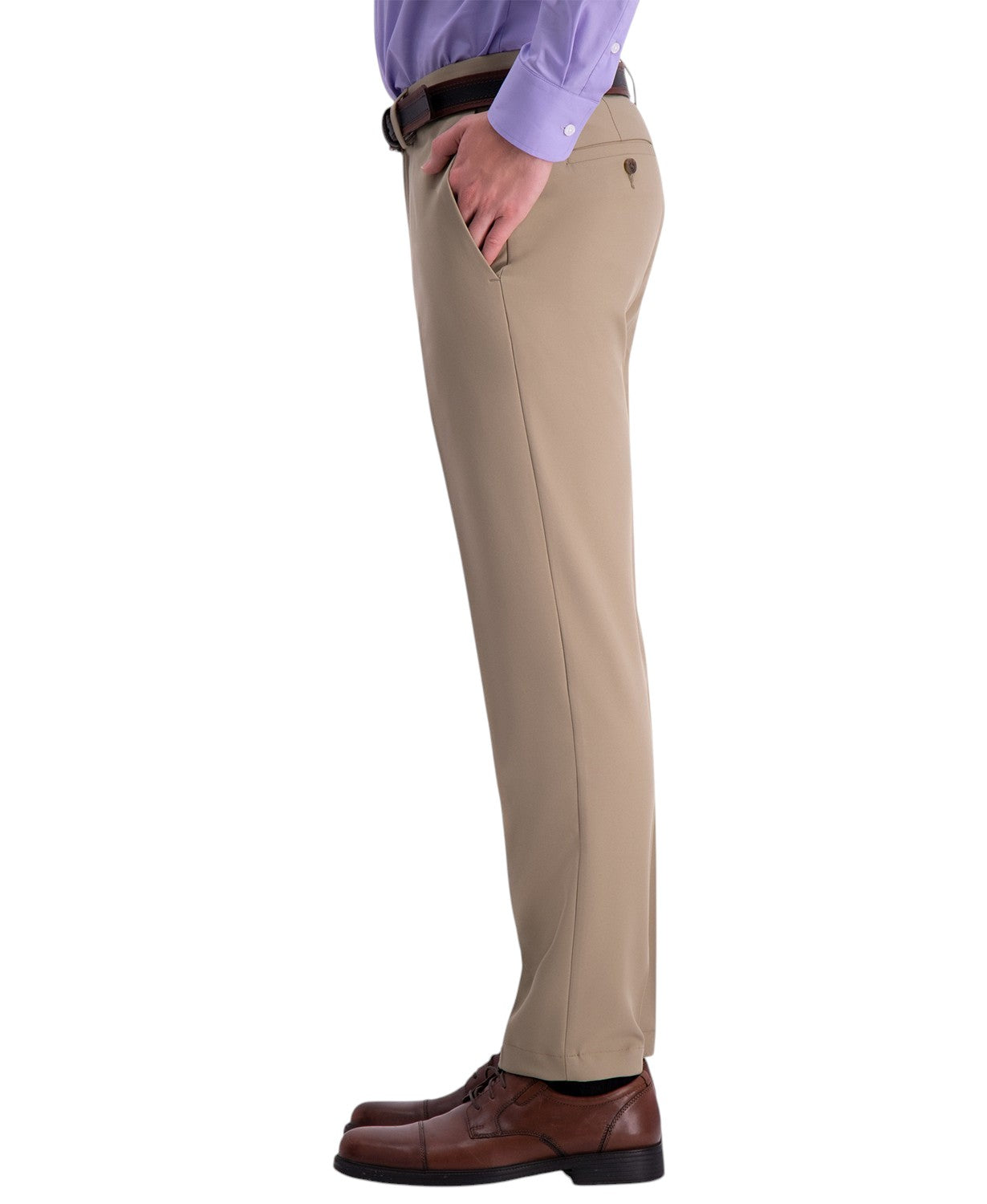 Haggar Mens Slim fit Dress Pants 29 / 32 Beige Solid